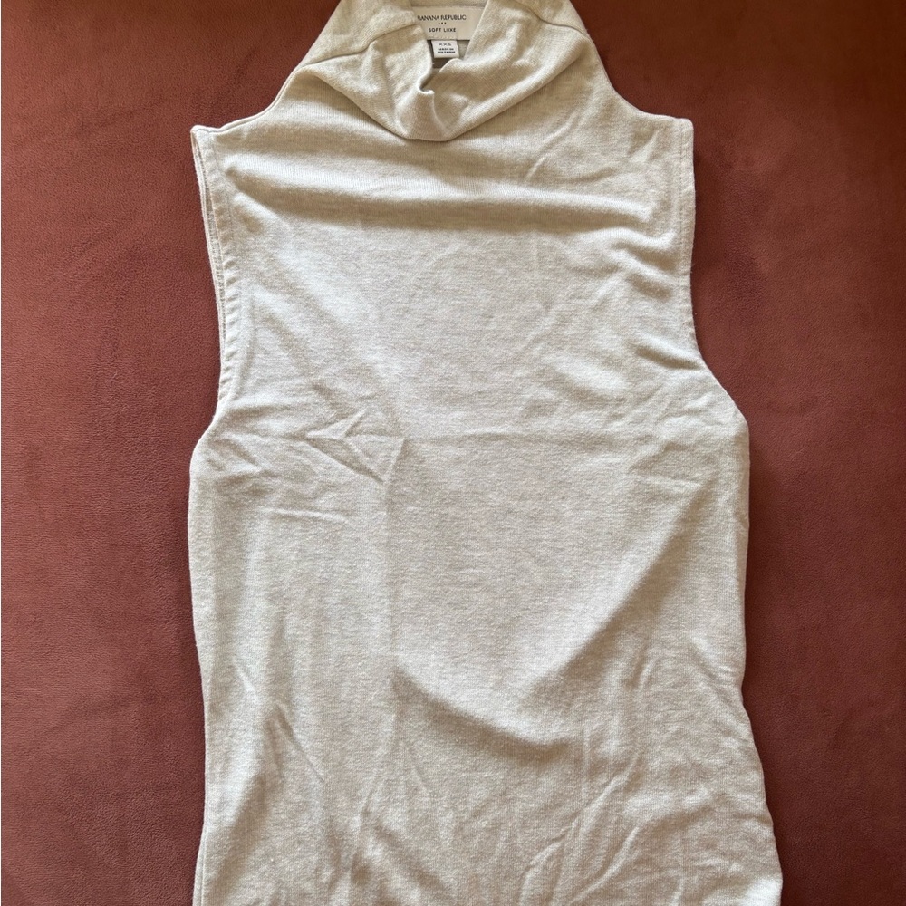 Banana Republic Softlux Sleeveless Cream Top